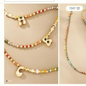 NWOT Anthropologie Beaded Bubble Monogram Necklace